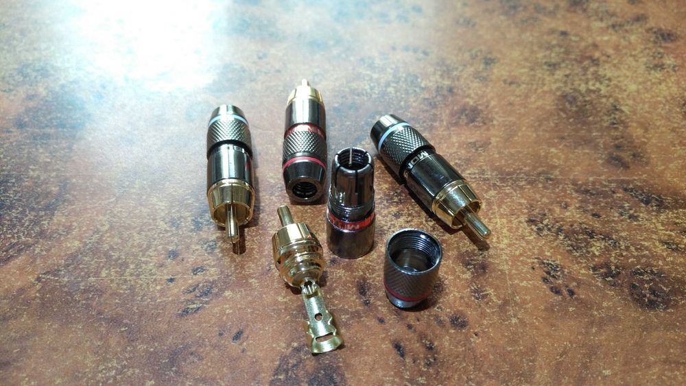 RCA прямые, угловые, штаны, феррит-фильтр TDK 7мм, кабель MOGAMI W2534