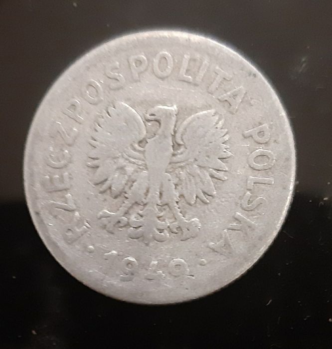 Złotówka jeden 1 zloty unikat bez znaku 1949 r