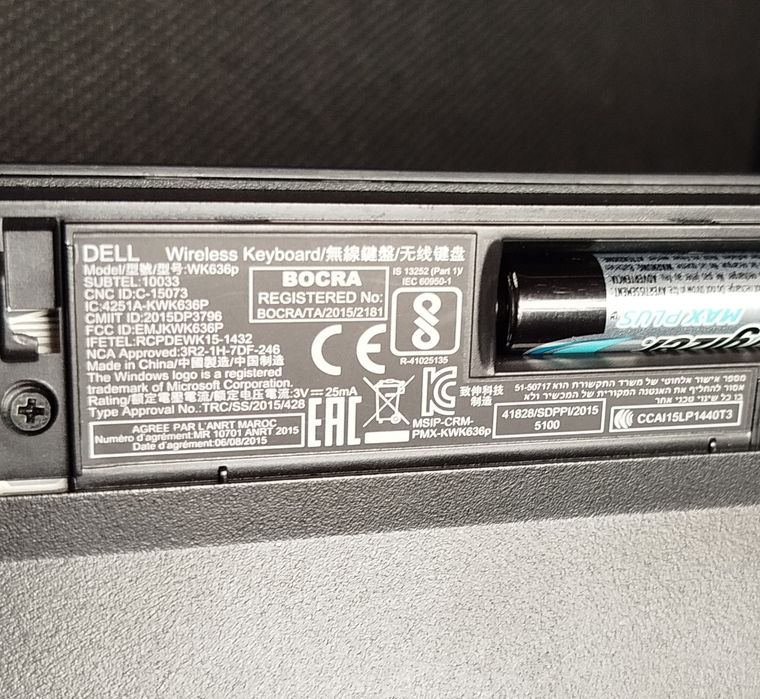 Клавиатура беспроводная Dell WK636P, Dell Unifying.