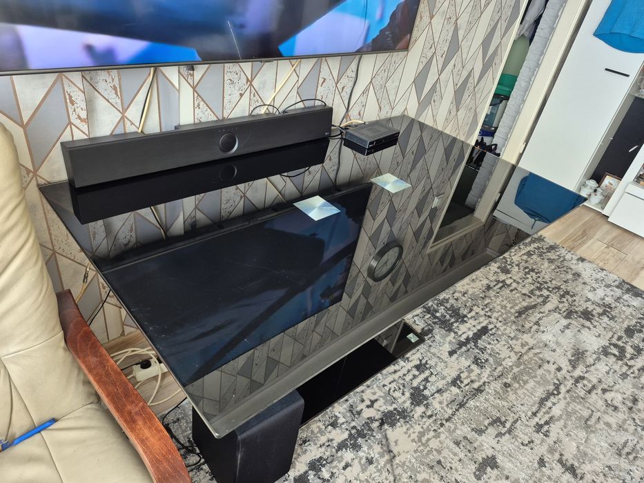 Szklano metalowy stół 160x90x75 wys