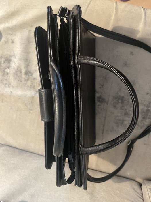 Kemer Skórzana teczka aktowka torebka czarna