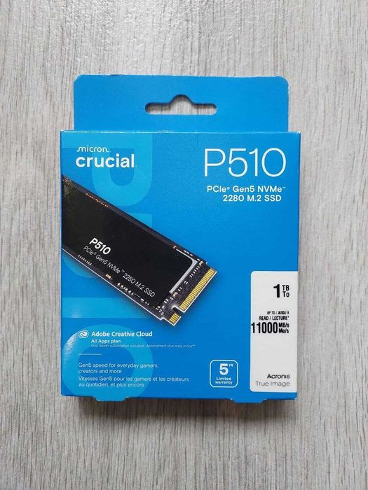 SSD M.2 NVMe 1TB Crucial P310 P510 T500 P3 Plus PCIe Gen4 Gen5 Нові