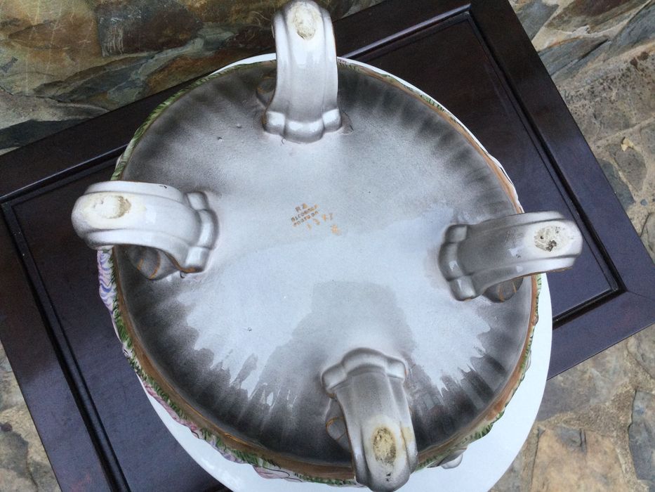 Centro Mesa Terrina Raul Bernarda Alcobaça 40,5 cm Assinado NOVO
