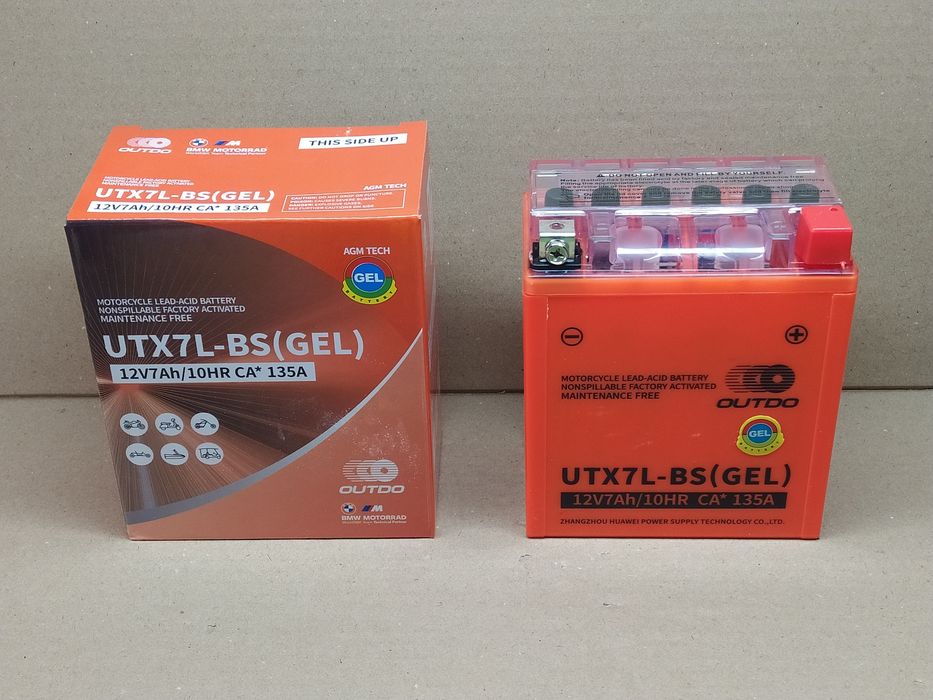 Аккумулятор мото АКБ GEL 12V 7A 113-70-132mm (12N7A-BS) 'OUTDO'