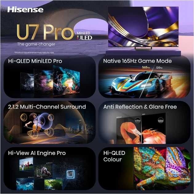 Телевізор Hisense MiniLED  65U7S PRO Нова модель 2026-2027!