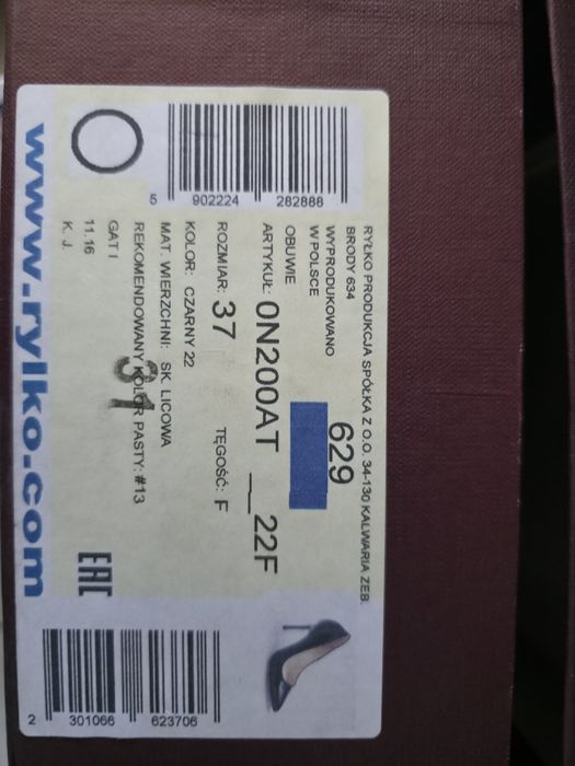 Szpilki Ryłko Estima skóra naturalna rozm. 37