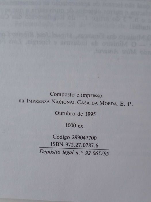 Livro "Regulamento das Contrastarias", Imprensa Nacional-Casa da Moeda