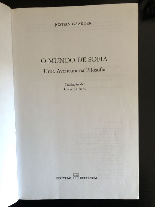 Livro O mundo de Sofia