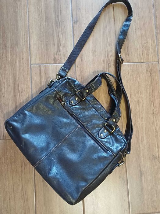 Torba na laptopa skóra Rowallan A4 brąz