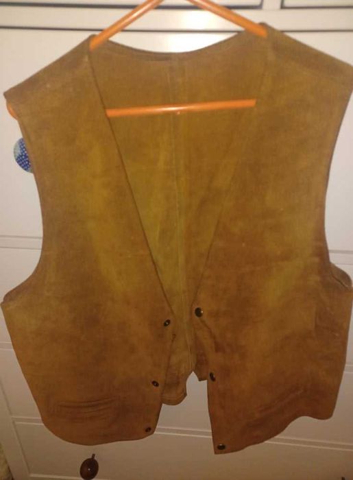 Colete unisexo em pele verdadeira