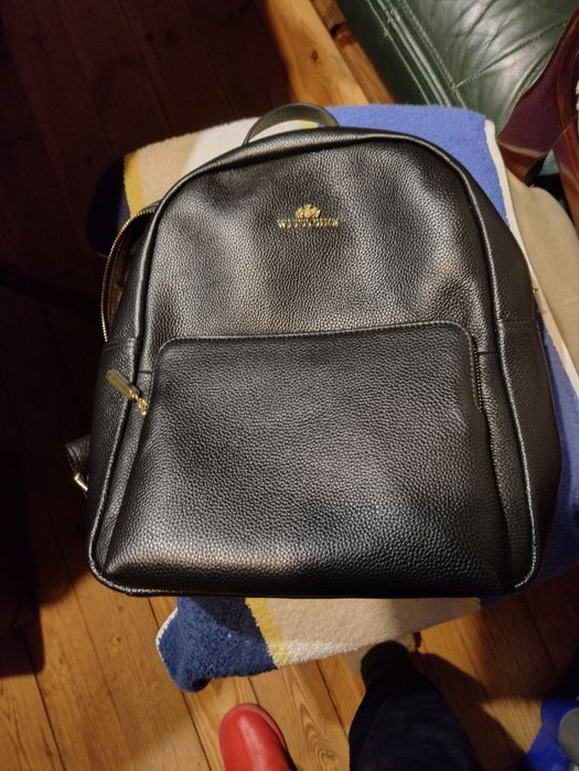 Nowy czarny skórzany plecak Wittchen