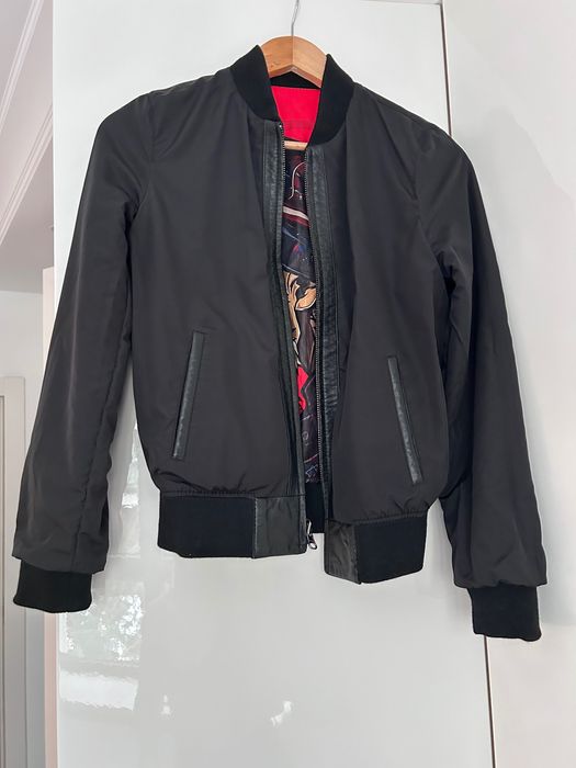 Dwustronna kurtka z miękkiej naturalnej skóry w stylu Gucci