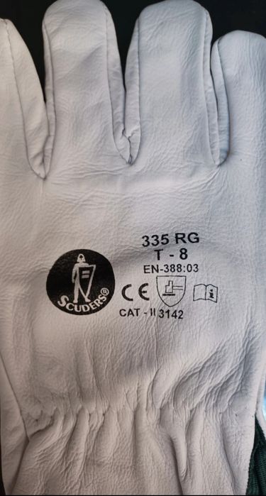 Luvas cabedal para trabalho
