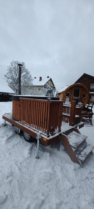 Mobilna balia jacuzzi mobilne na przyczepie ,  Sauna na wynajem