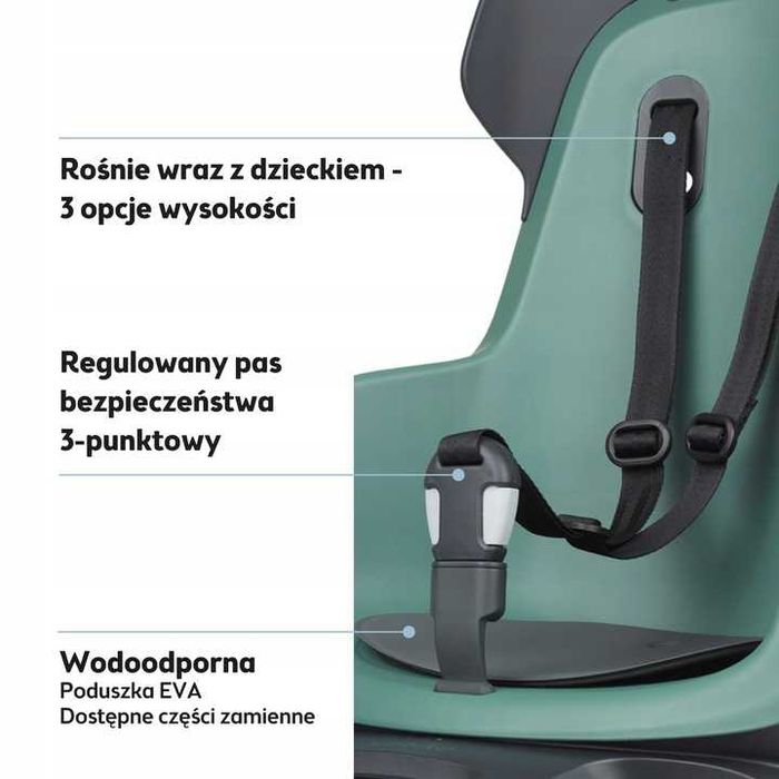 Fotelik rowerowy tylny POZNAŃ Bobike GO RS na bagażnik ODCHYLANY mint