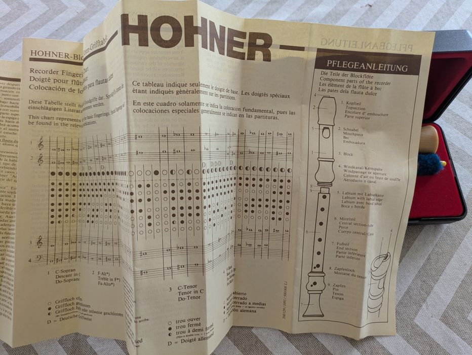 Flauta de Bisel Hohner 9522 Musikland (Madeira de Ácer)