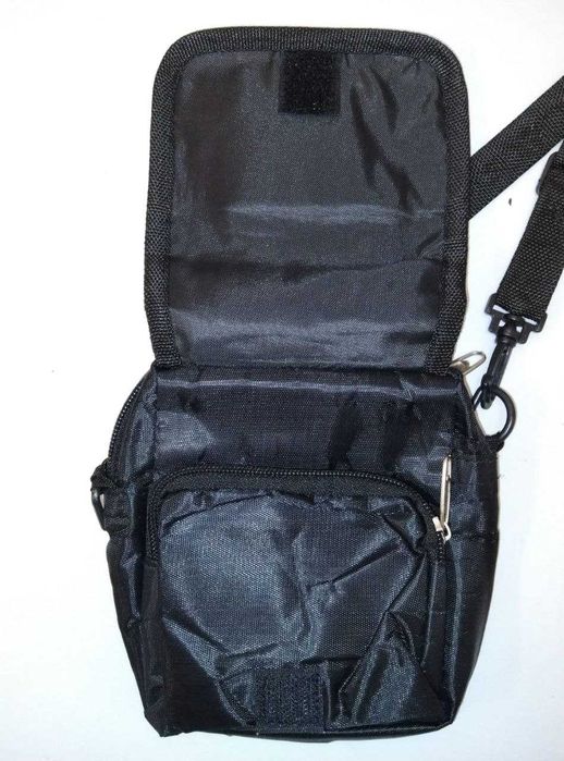 Барсетка чоловіча б/у чорна з нейлону, зручна для телефону та дрібниць