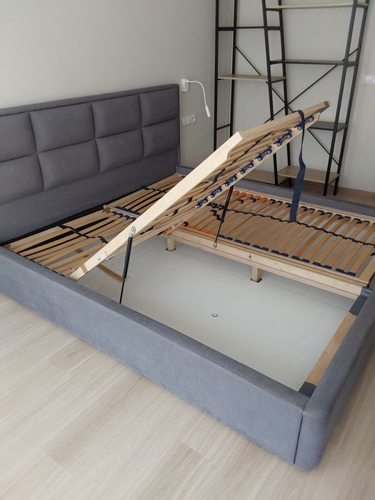 Łóżko TAPICEROWANE z węzgłowiem,SKRZYNIA na pościel 180 cm