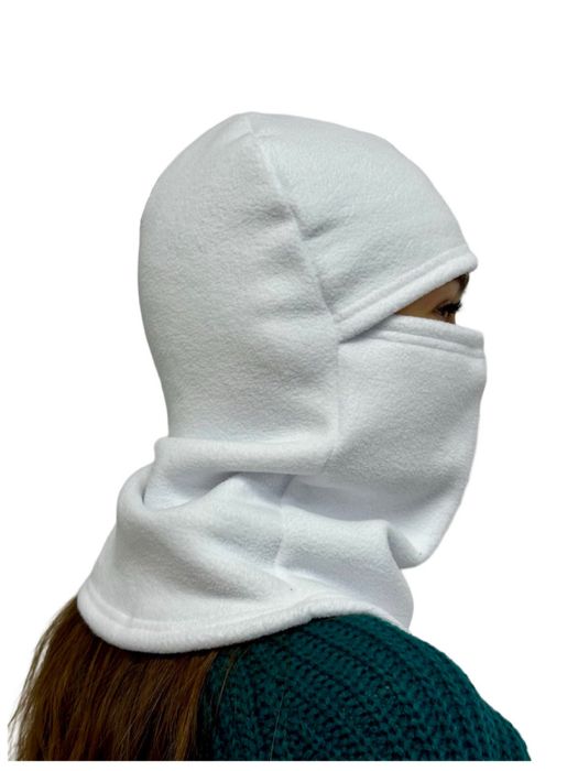 Балаклава баф 2в1 флісова жіноча біла чорна, флис женская белая черная