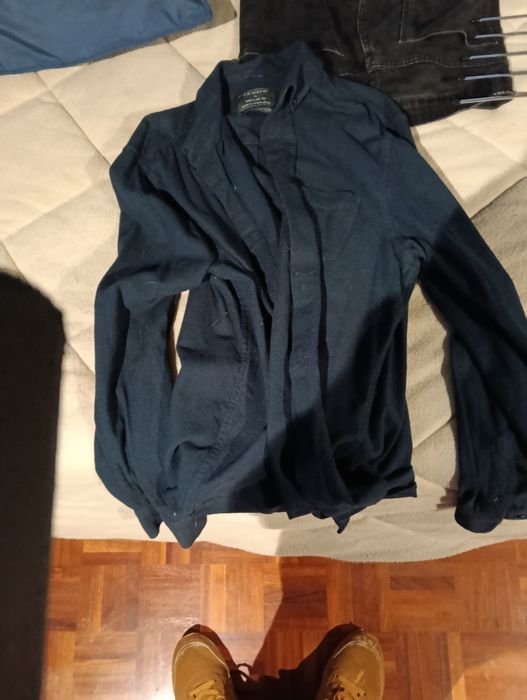 Camisa azul-marinho tamanho M (38)