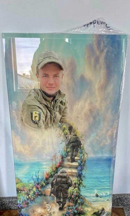 Фотоскло на памятник, фото в склі, тримплекс