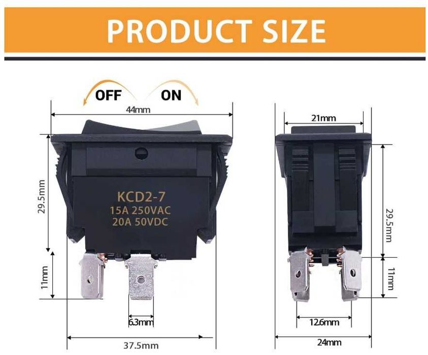 Przełącznik kołyskowy ON-OFF  20A Taiss