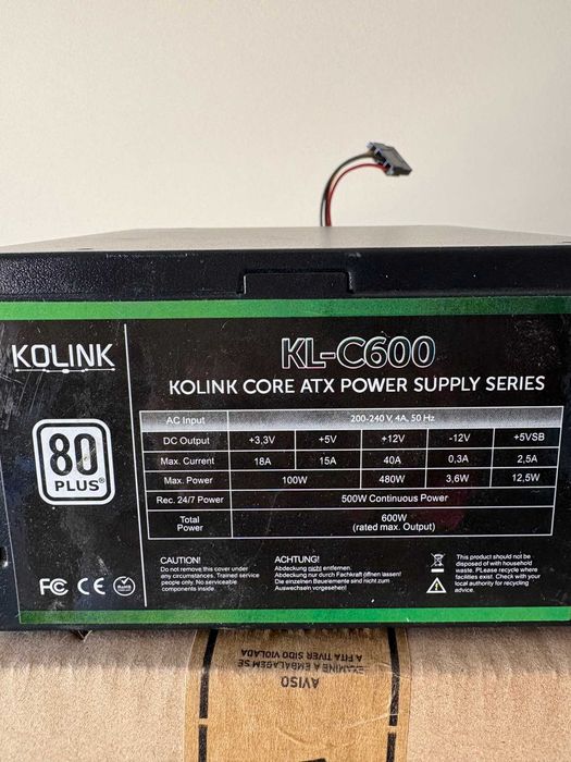 Fonte de Alimentação Kolink KL-C600