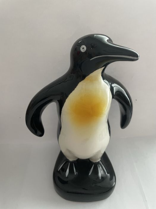 figura decorativa de pinguim fabricada em vidro soprado artesana