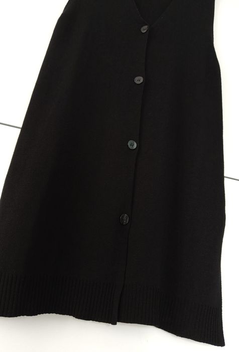 Kamizelka Massimo dutti 36 S czarna wiskozowa długa na guziki