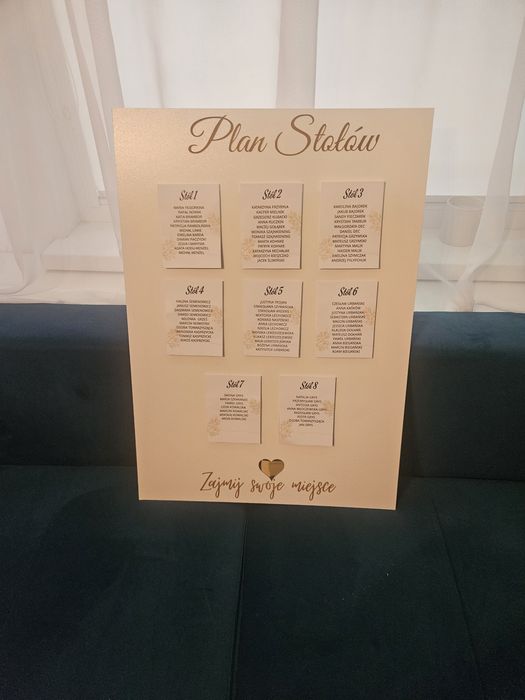 Plan stołów na wesele lub przyjęcie/tablica