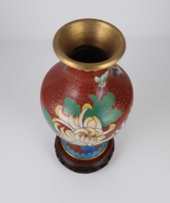 Jarra Cloisonné com suporte - China
