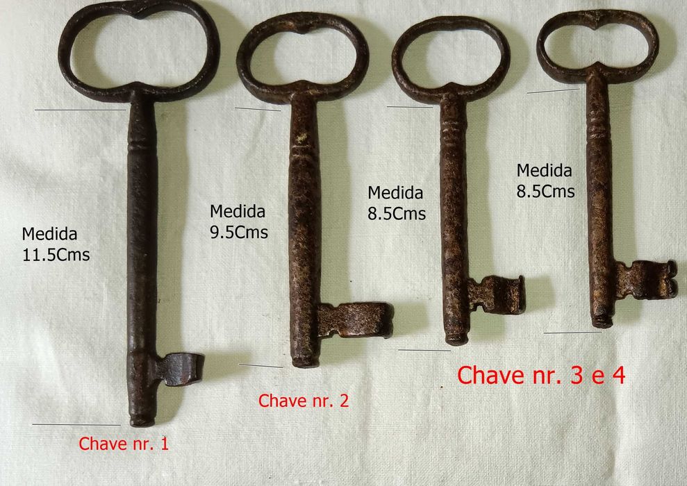 Chaves de portas antigas em ferro