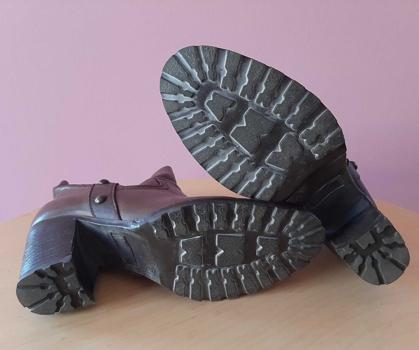 Botins Pele Castanho 37 Foreva