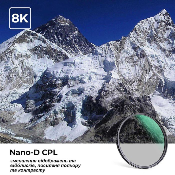 Поляризаційний фільр K&F Concept MC CPL 49 52 55 62 67 72 77 82