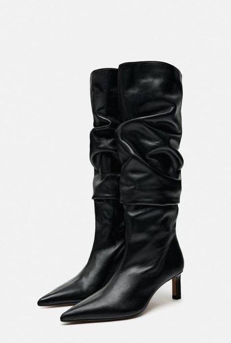 Сапоги кожа натуральная Зара Zara