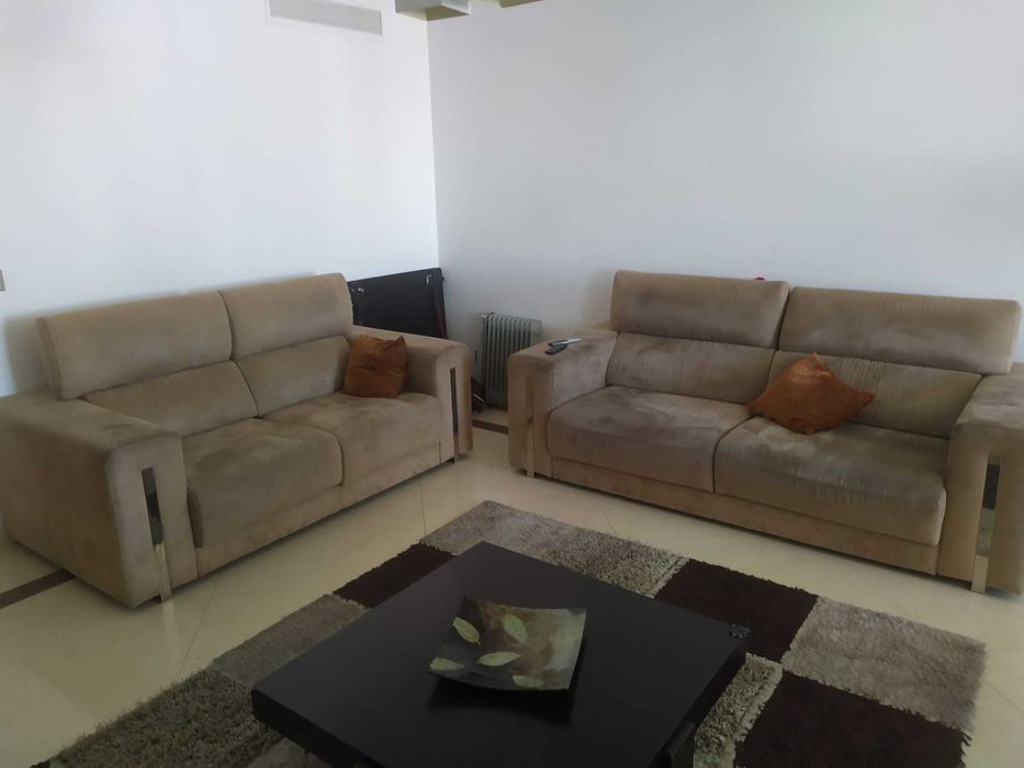 SOFÁS de 3L Camel com cabeceira reclinável