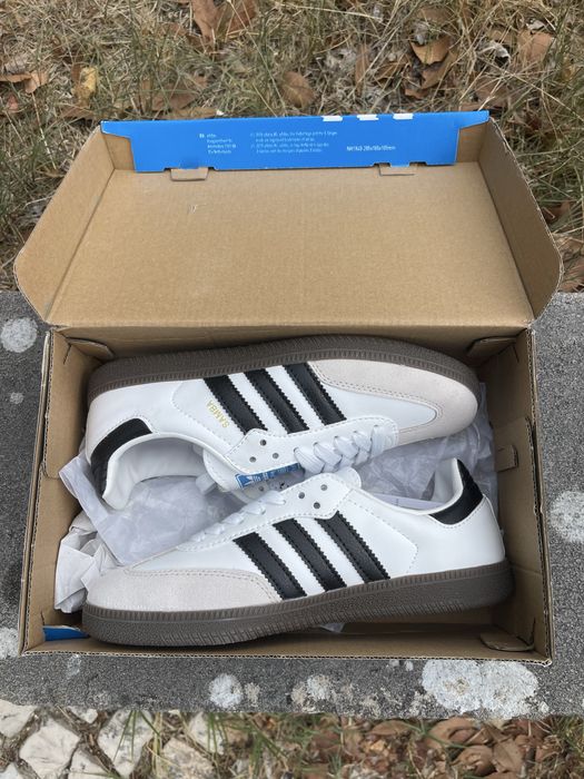 Adidas samba brancos e pretos com caixa