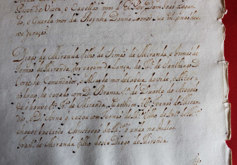 Título dos Miranda s linhagens S.XV Sisto Tavares