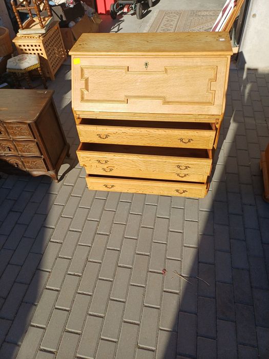 Komoda sekretarzyk dębowy