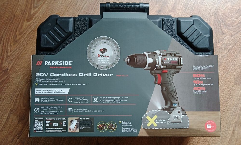 Wiertarko wkrętarka Parkside Performance PABSP 20 Li C4