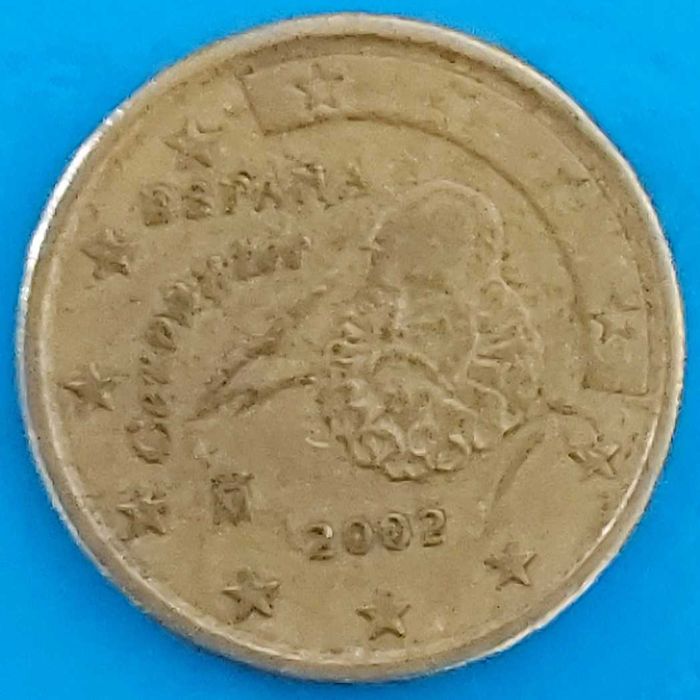 10 Cêntimos de 2002 de Espanha,  Miguel Cervantes
