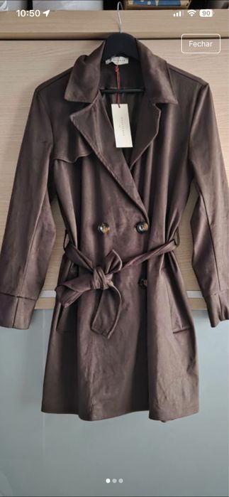 Casaco | Trench camurça castanho novo e com etiqueta
