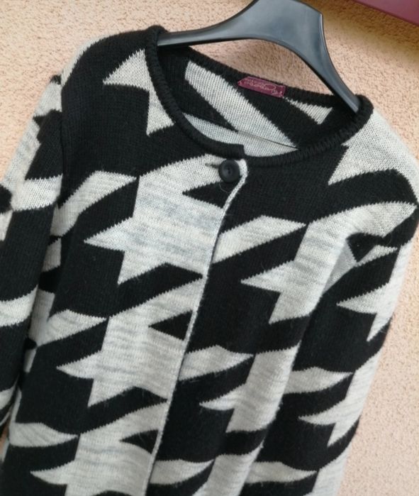 sweter kardigam S 36 10% wełna 5% alpaka zapinany jesień zima