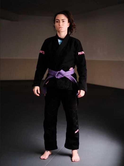 MANTO KIMONO GI BJJ DLA KOBIET jiu-jitsu aikido rise czarno-różowe