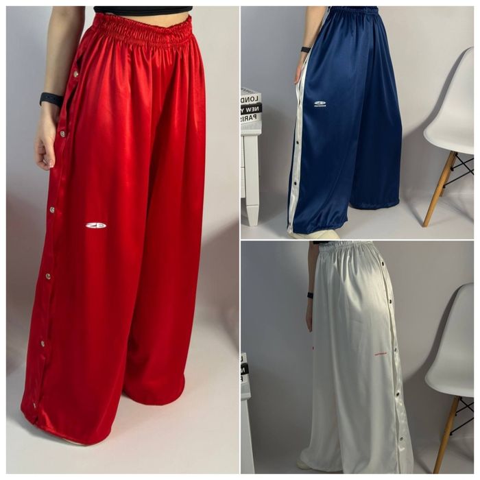 Широкі атласні штани для танців у трьох кольорах