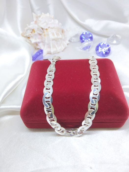 Piękna srebrna bransoletka splot Gucci, srebro 925, dł. 18,5 cm