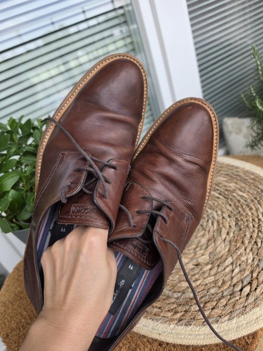 Clarks skóra naturalna 45 męskie półbuty