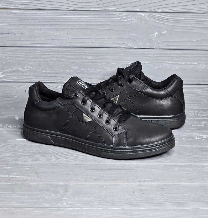 Кожаные мужские широкие черные коричневые кеды кроссовки!