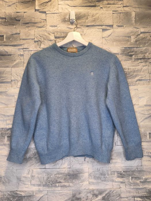 Sweter Damski Thomas Burberry Vintage Damski Niebieski Wełna Wełniany