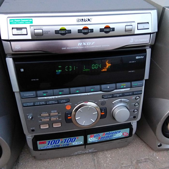Potężna Sony MHC-RXD7 wieża,mega brzmienie,korektor graficzny,magnetofon